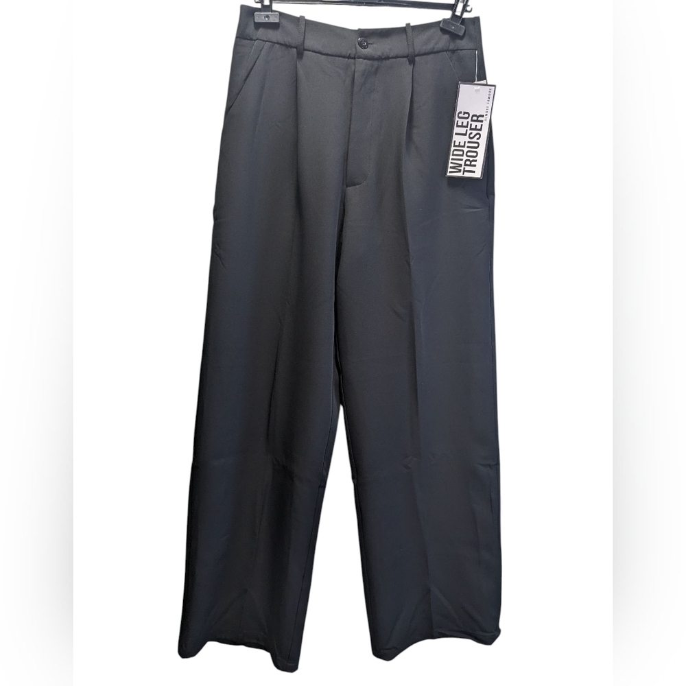 Almost Famous Black Wide Leg Pants High Rise Pleated In Front Size XL New